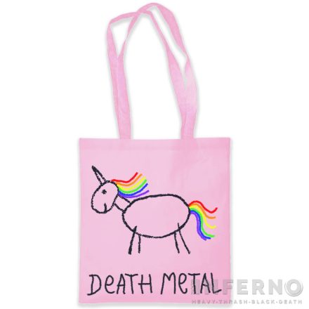 Death Metal Unikornis vászontáska (pink)