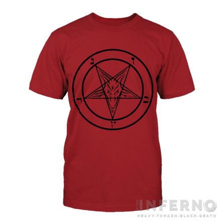 Baphomet pentagram - blood red póló