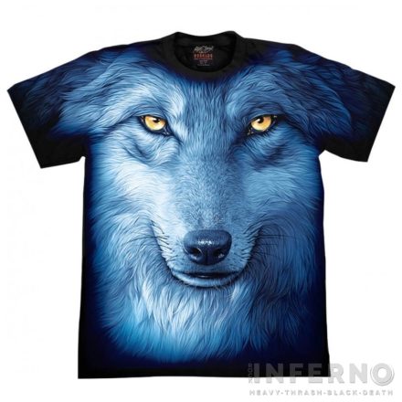 Blue Wolf - Full mintás Farkasos póló