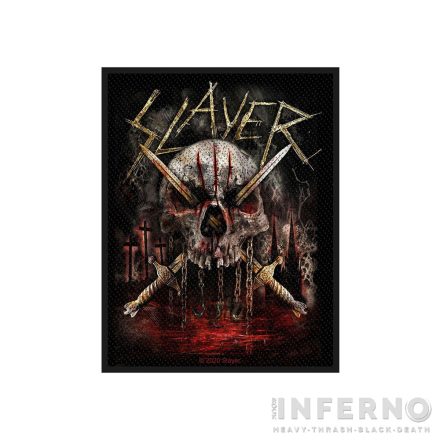 Slayer - Skull & Swords Szövött felvarró