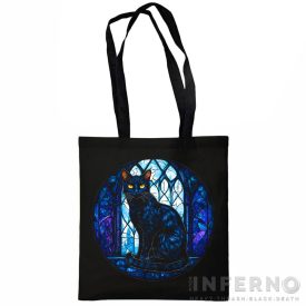 Black cat - stained glass vászontáska