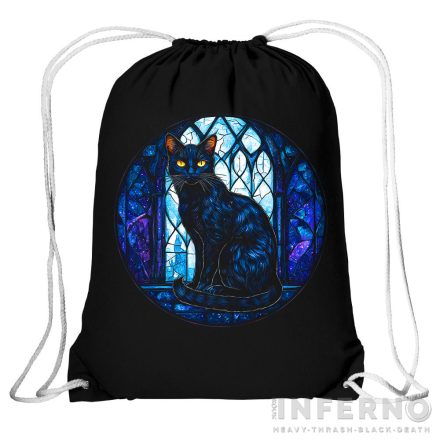 Black cat - stained glass hátizsák