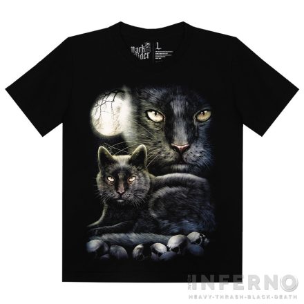 Black cat - fekete macskás póló