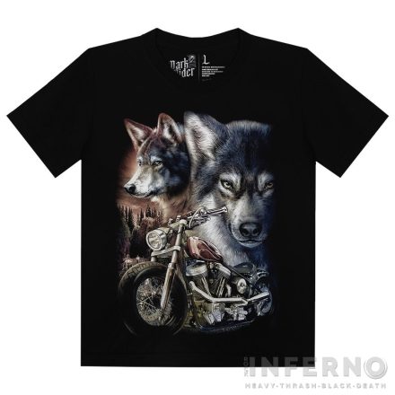 Wolves & motorcycle - motoros póló
