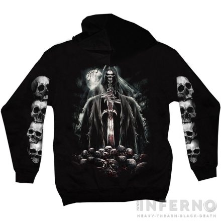 Grim Reaper & Skulls - Koponyás kapucnis pulóver