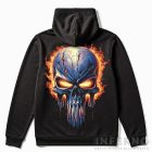Flame skull - koponyás kapucnis pulóver
