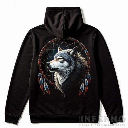 Wolf Dreamcatcher - farkasos kapucnis pulóver
