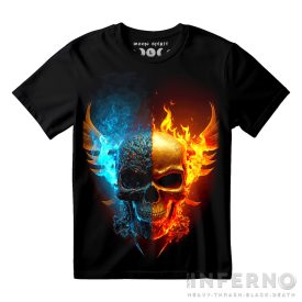 Flaming Metal Skull - koponyás póló