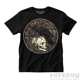Crow on the skull - stained glass póló