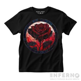 Red rose - stained glass póló