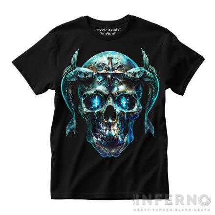 Pisces skull - zodiákus póló