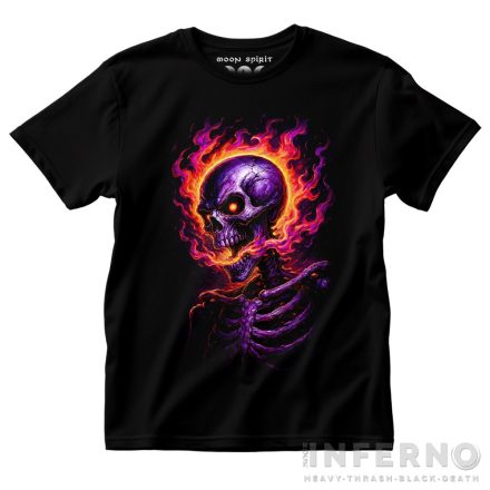 Flaming skeleton - koponyás póló
