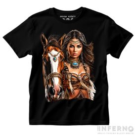 Native Woman & Horse - Indiános póló