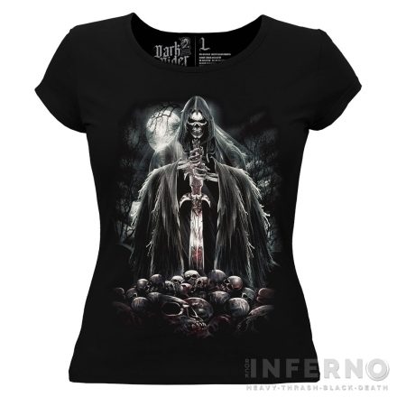 Grim Reaper & Skulls - Koponyás női póló