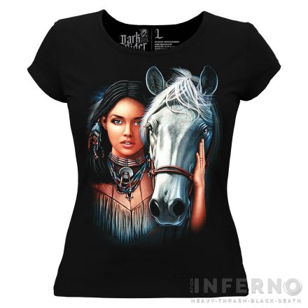 Native Woman & Horse - Indiános női póló