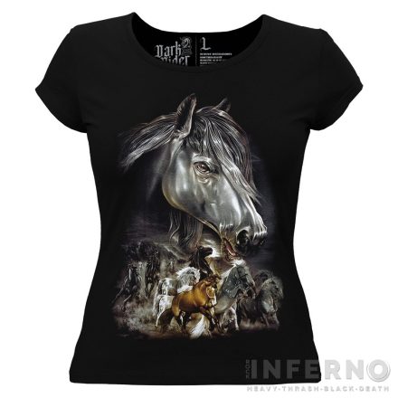 Running horses - lovas női póló