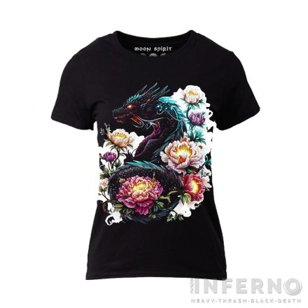 Dragon & Flowers - sárkányos női póló