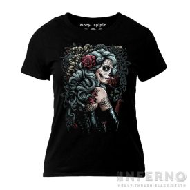 La Catrina with a cat - fantasy női póló