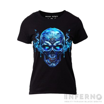 Aquarius skull - zodiákus női póló