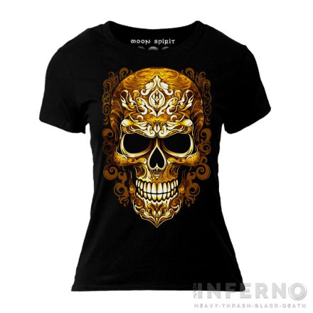 Gold skull - koponyás női póló