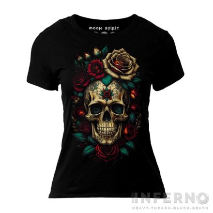 Gold rose - koponyás női póló